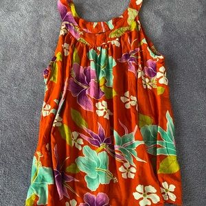 Hibiscus Collection Orange Floral Tank